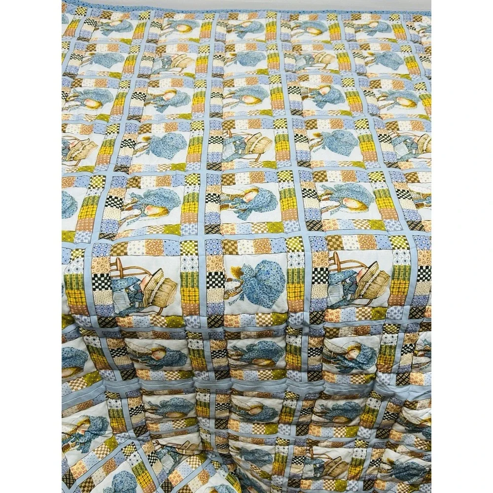 Handmade Quilt Holly Hobbie & Pillow Cases Lines Full Double 82 x 92